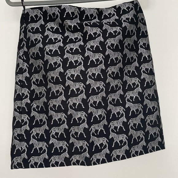 J. Crew Skirts J Crew Black And Silver Zebra Mini Skirt 0 Poshmark